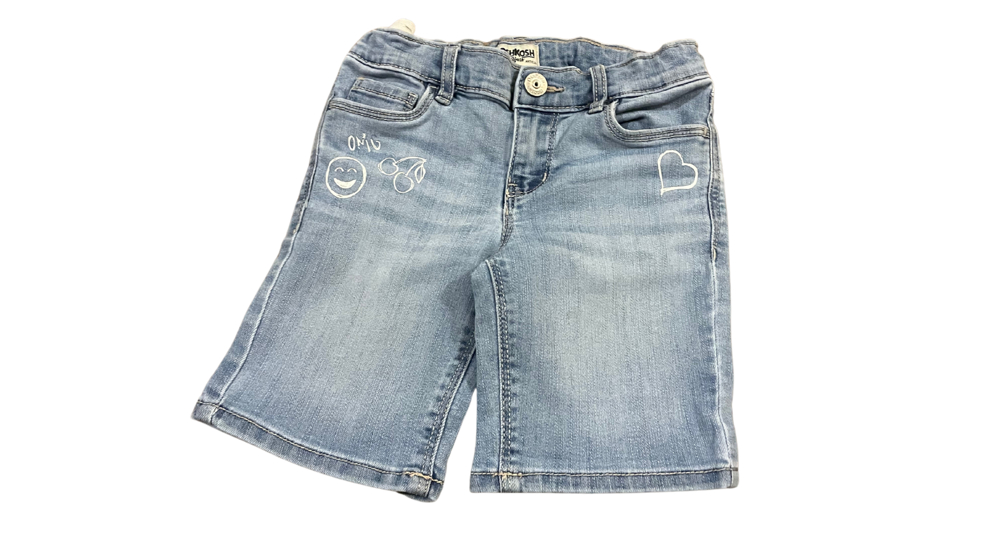 Emoji Denim Jean Shorts