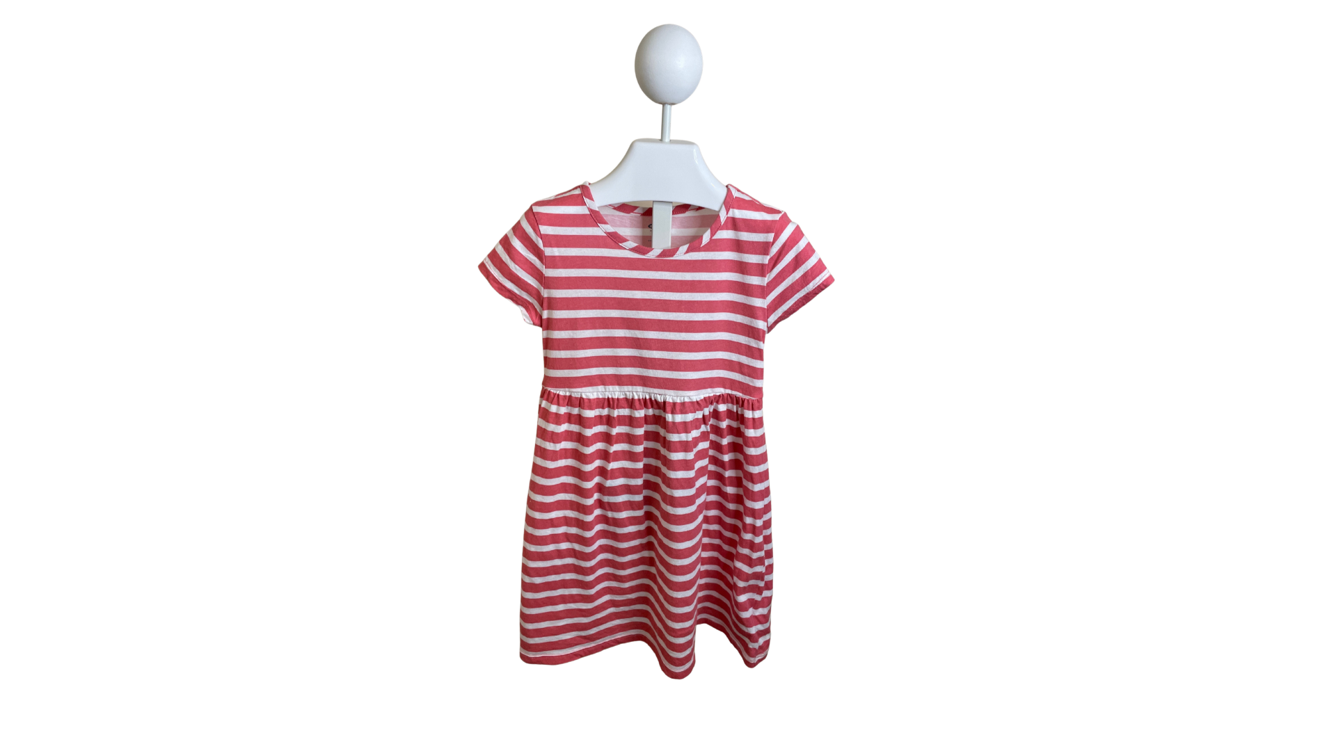 Coral and White Striped Dress