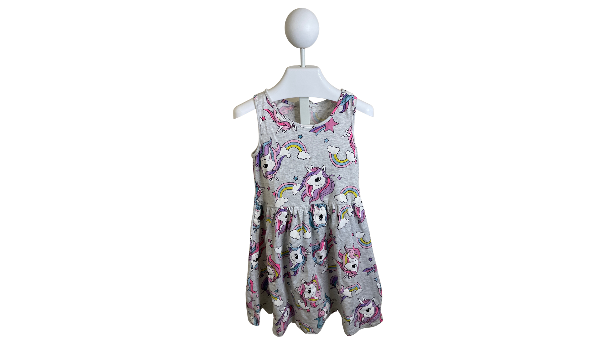 Heather Gray Dress with Unicorns