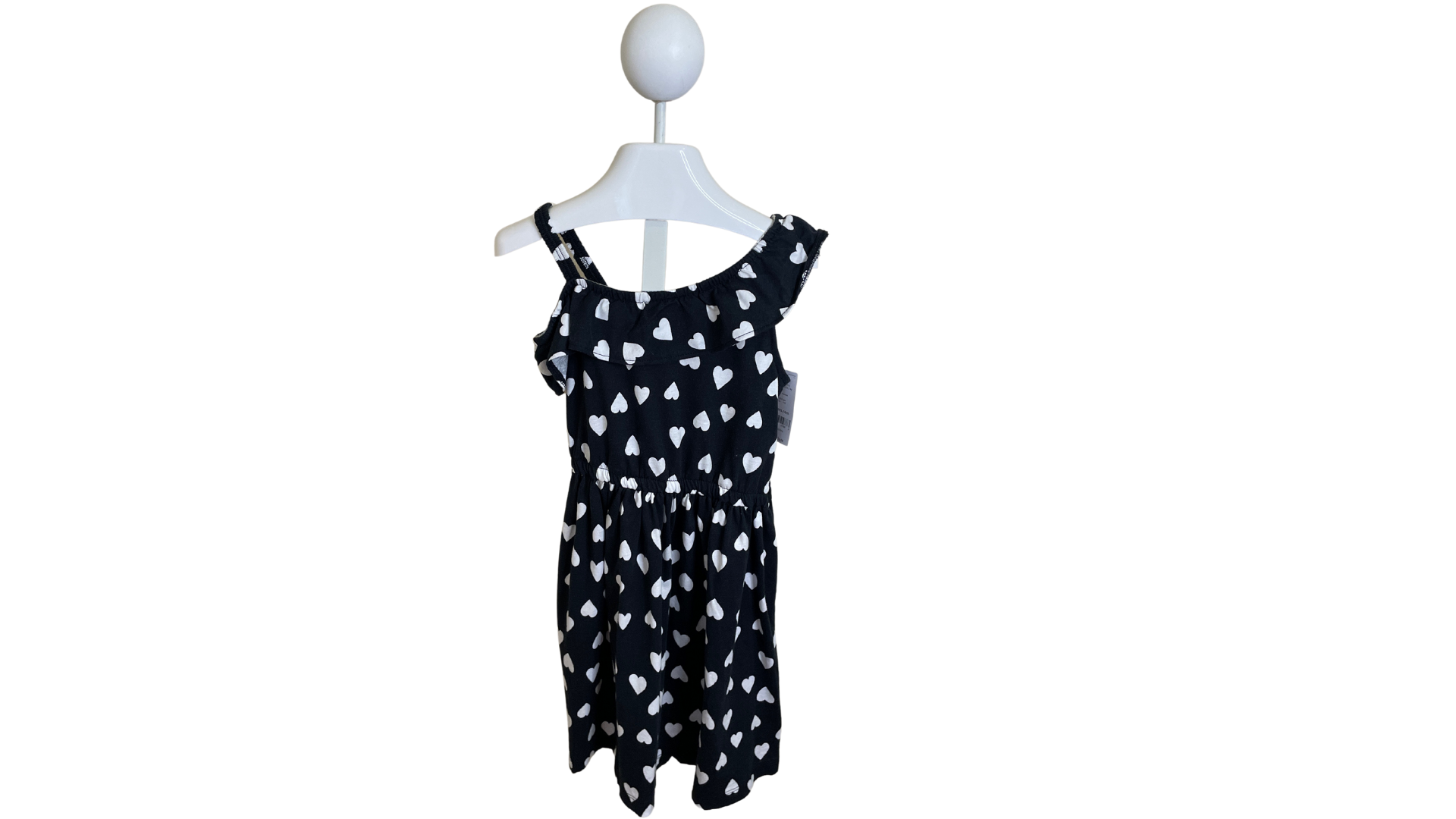 One Shoulder Black and White Dress